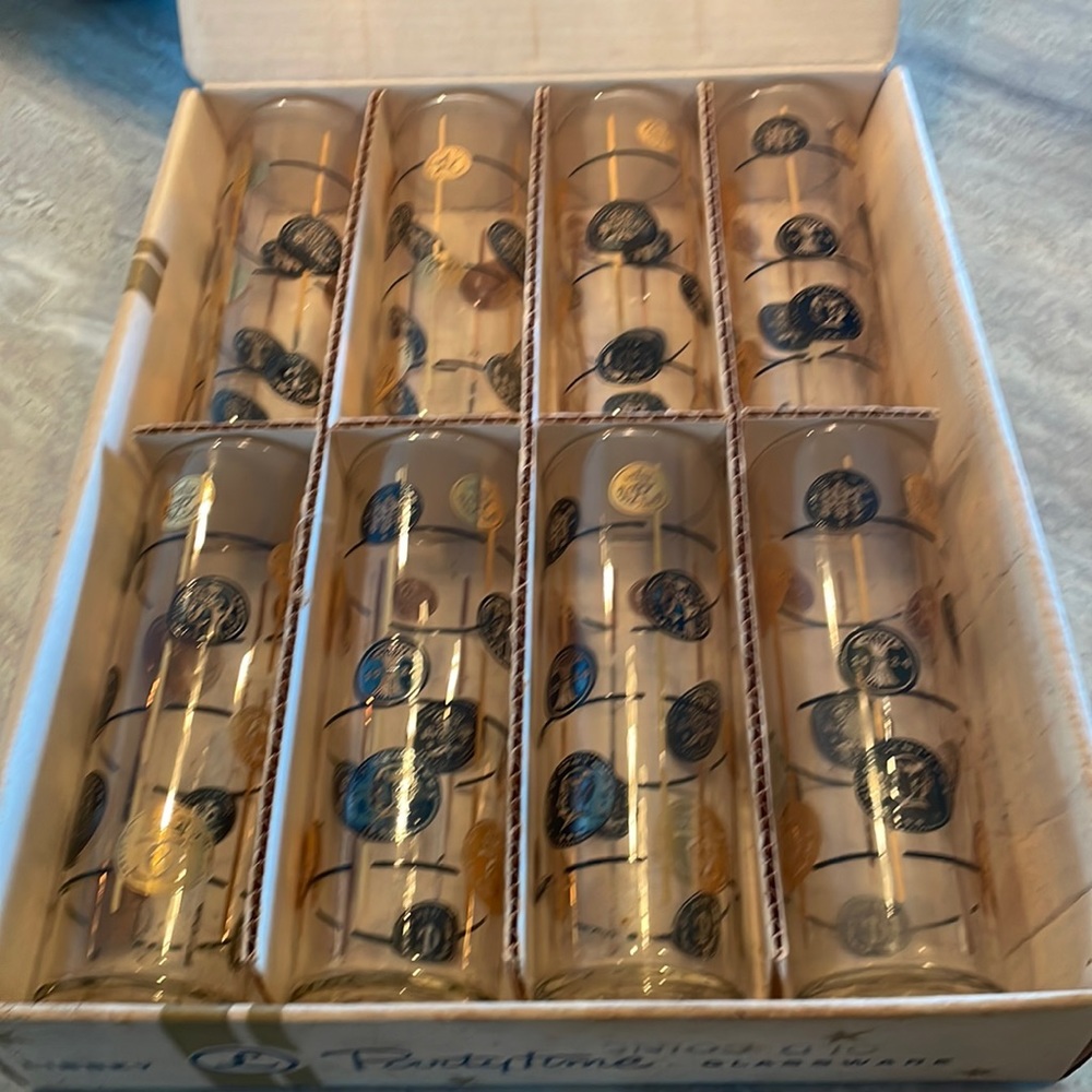 Party Time Glassware Set. Old Coin perfect in original box